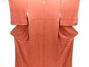 編目模様織り出し一つ紋色無地着物